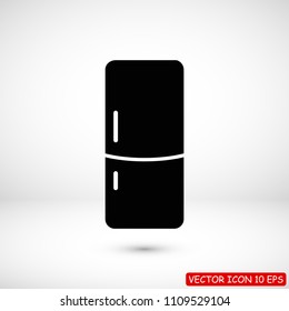 Fridge vector icon, stock vector illustration flat design style