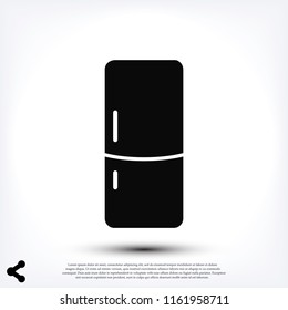 Fridge vector icon, stock vector illustration flat design style