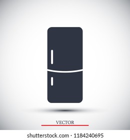 Fridge vector icon, stock vector illustration flat design style
