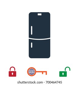 Fridge vector icon, stock vector illustration flat design style