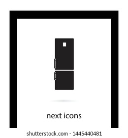 A fridge vector icon, a symbol of a fridge. Refrigeration icon. A sign of a refrigerator.