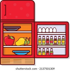 ilustración de nevera vectorial sobre un fondo transparente. Símbolos de calidad superior. Iconos planos de línea vectorial para el diseño de conceptos y gráficos. 