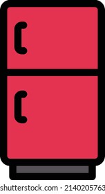Ilustración de vectores de Fridge sobre un fondo transparente.Símbolos de calidad premium.Icono vectorial de trazo para el diseño de concepto y gráfico. 