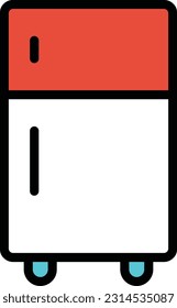 fridge Vector illustration on a transparent background. Premium quality symmbols. Line Color vector icons for concept and graphic design.