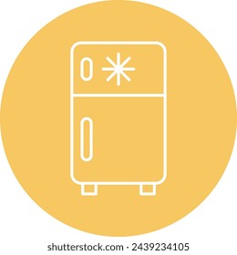 Diseño de icono de línea de vectores de nevera
