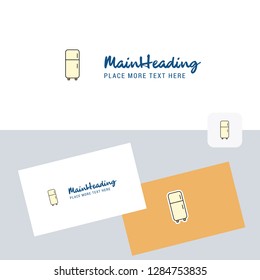 Fridge vector logotype with business card template. Elegant corporate identity. - Vector