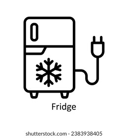 Fridge vector  outline Design illustration. Symbol on White background EPS 10 File
