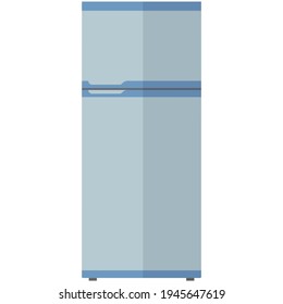 Fridge vector, refrigerator freezer icon isolated on white