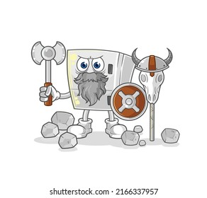 the fridge viking with an ax illustration. character vector