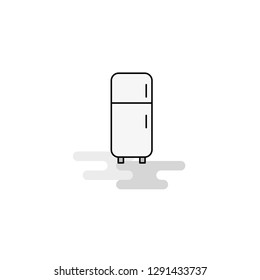 Fridge Web Icon. Flat Line Filled Gray Icon Vector