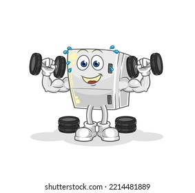 the fridge weight training illustration. character vector