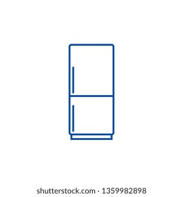 Fridge,refridgirator line icon concept. Fridge,refridgirator flat  vector symbol, sign, outline illustration.