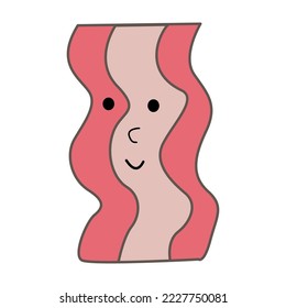 Fried Bacon Breakfast Food Vector Illustration Cartoon 