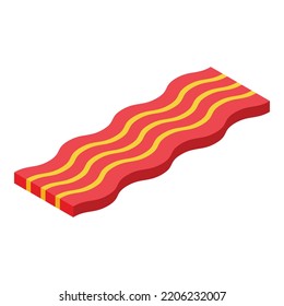 Fried bacon icon. Isometric of fried bacon vector icon for web design isolated on white background