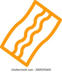 Bacon frito, ilustración, vector sobre un fondo blanco.