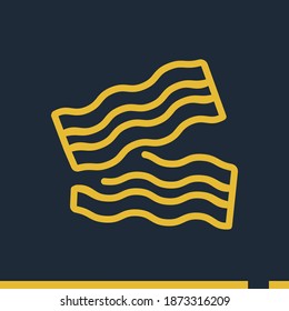 fried bacon line icon, outline vector illustration.