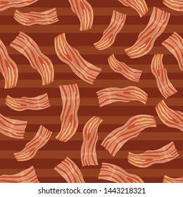 fried bacon seamless vector pattern