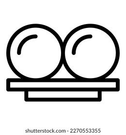 Vector de contorno de icono de bolas fritas. Patata de croqueta. Carne de Tempura