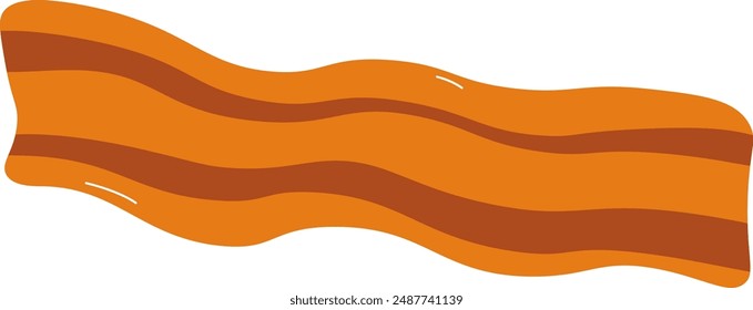 Fried Beacon Meat Vector Illustration