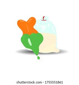 vector de ilustración del dibujo de la catoon de pan frito