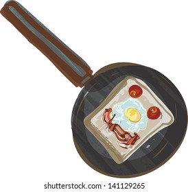 Fried Breakfast in Frying Pan