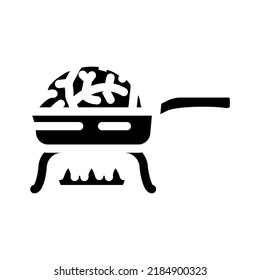 fried cabbage glyph icon vector. fried cabbage sign. isolated symbol illustration