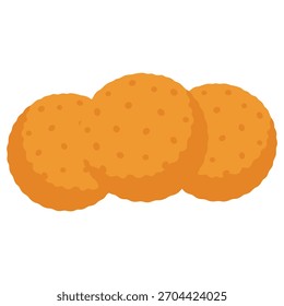 Diseño de Plantilla de Ilustración vectorial de color plano de bocadillo de bola de queso frito