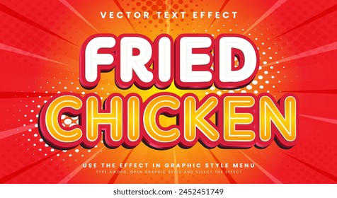 Fried Chicken 3d editable cartoon style Template