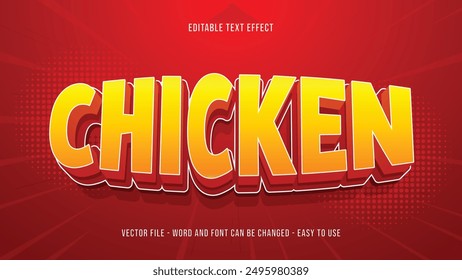 Fried chicken 3d editable text effect template