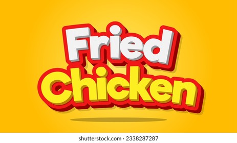 Titular de la tipografía 3D de pollo frito