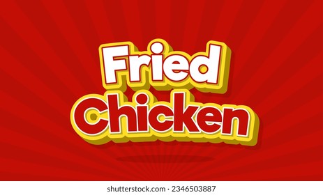 Fried Chicken 3D Vector Text
