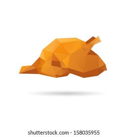 Pechuga de pollo frita aislada en un fondo blanco, ilustración vectorial