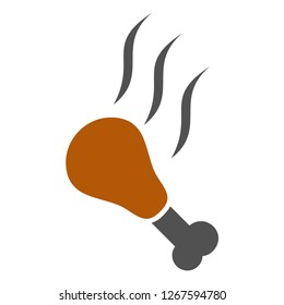 Fried chicken aroma vector illustration on a white background. An isolated flat icon illustration of fried chicken aroma with nobody.
