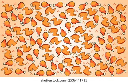 Ilustração de vetor de fundo de frango frito
