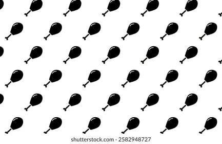 Fried chicken black pattern. fried chicken pattern background. fast food background. Seamless pattern with chicken legs