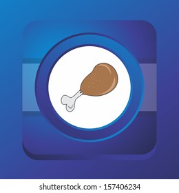 fried chicken blue button art
