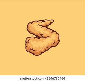 fried chicken with a bright background. vector illustration
