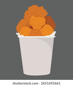 fried chicken bucket. A crispy fried chicken bucket,