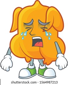 Fried chicken cartoon with the character crying
