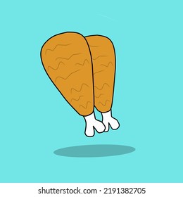 fried chicken cartoon photo vector illustration