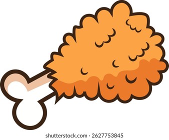 Fried chicken, clipart, illustration for backgrounds and textures