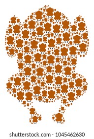 Fried Chicken collage made in the combination of fried chicken elements. Vector iconized collage combined with simple elements.