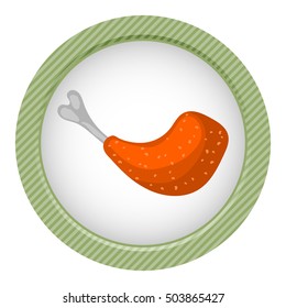 Fried chicken colorful icon