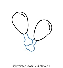 fried chicken concept line icon. Simple element illustration. fried chicken concept outline symbol design.