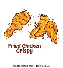 fried chicken crispy vector logo