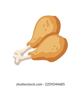 diseño de pollo frito sobre blanco