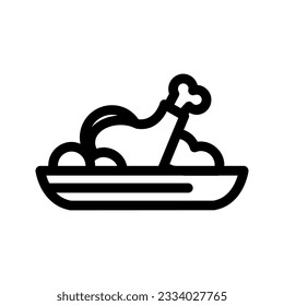 icono vectorial del plato de pollo frito