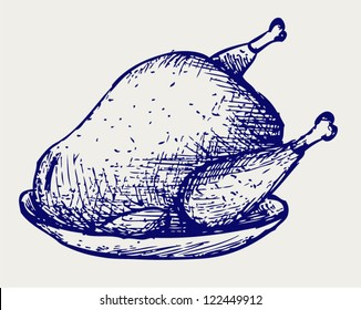 Fried chicken. Doodle style