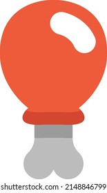 Fried chicken drum, illustration, vector on a white background.