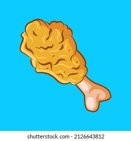 fried chicken drum stick cartoon vector illustration